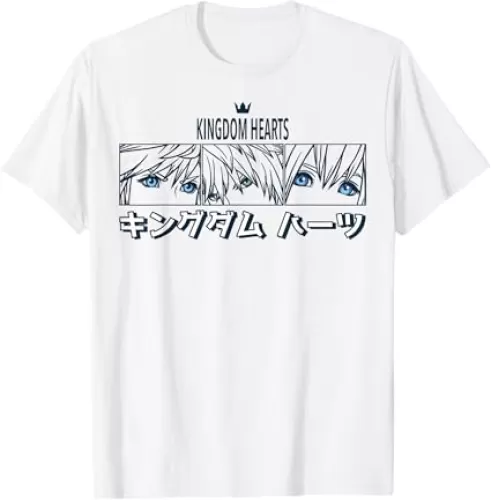 Disney Kingdom Hearts Sora Riku Kairi Kanji Panel T-Shirt