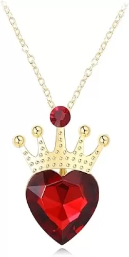 Evie Red Heart Necklace Descendants Princess Costume Queen of Hearts Fan Jewelry For Teens Halloween Parties