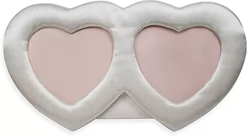 Expo International Vintage Satin Double Heart Photo Frame Tulle, White, 9" x 5"