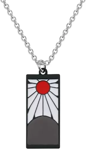 FAADBUK Demon Anime Inspired Jewelry Tanjiro Necklace & Keychain Tanjirou Anime Cosplay Gifts (Slay NK-S)