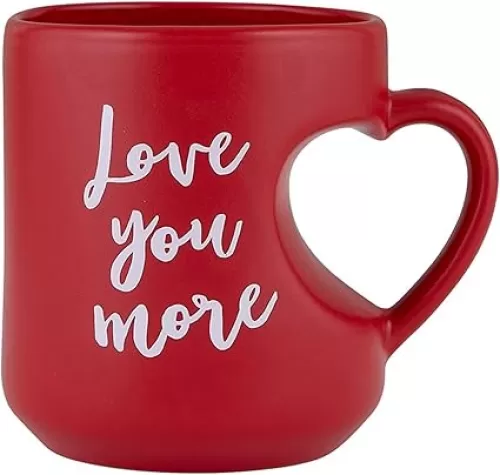 Faithworks Heartfelt Coffee Mug- Stoneware Coffee Cup/Mug with Heart Handle, 12-Ounce, Love You