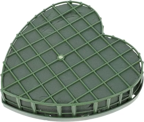 Floral Foam Cage, Heart Shaped Floral Foam with Suction Cup for Wedding Car Decoration, DIY Flower Arrangement Base, Wet Flower Mud Tray for Party and Celebration Use