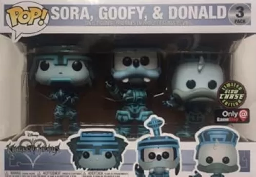 Funko Pop Disney Kingdom Hearts - Sora Goofy Donald Tron Exclusive 3 Pack Glow in the Dark Chase