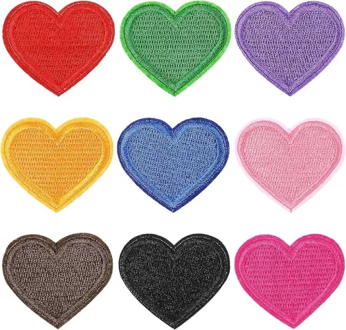 Giantree 27 Pcs Colorful Heart Iron On Patches, Heart Iron-On Patches, Colorful Mini Hearts Patch Embroidered Patch Applique for Clothing Jackets Backpacks Decorations