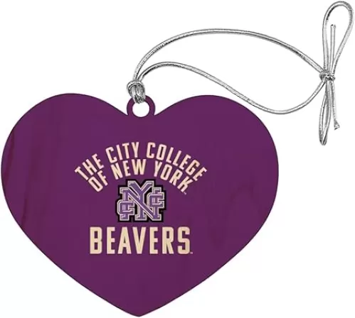 GRAPHICS & MORE City College of New York Beavers Logo Heart Love Wood Christmas Tree Holiday Ornament