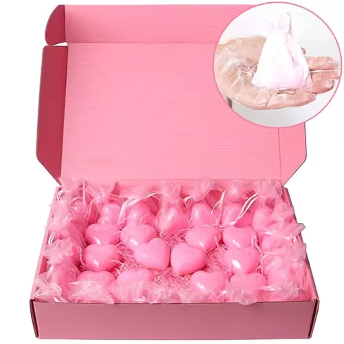 Handmade Scented 31g/1.1oz Pink Heart Soap Favors Guests Keepsake for Baby Shower Wedding Party Bridal Shower Favors AirBnB Soaps Christmas Gifts Love-Hearts Soaps (50 Pcs Individual Gift Bags)