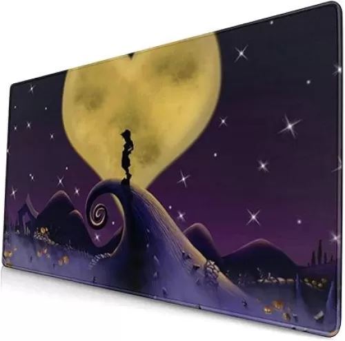 Kingdom Hearts Japanese Anime Style Large Gaming Mouse Pad Desk Mat Long Non-Slip Rubber Stitched Edges Mice Pads 15.8x29.5 in