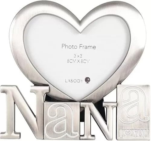 LASODY I Love You Nana Heart Picture Frame, Nana Grandma Gifts, Mother