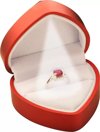 LED Heart Shaped Ring Box for Wedding, Proposal, Engagement, Valentine