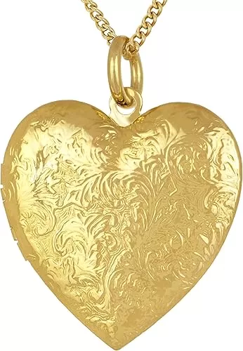 LIFETIME JEWELRY Antique Heart Locket Necklace That Holds Pictures 24k Gold Plated