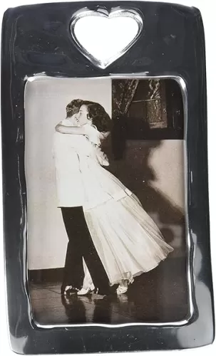 Mariposa Open Heart 4X6 Frame | Silver | Brillante | Frames | Decorative Photo Frames | Recycled SANDCAST Aluminum | Handmade in Mexico