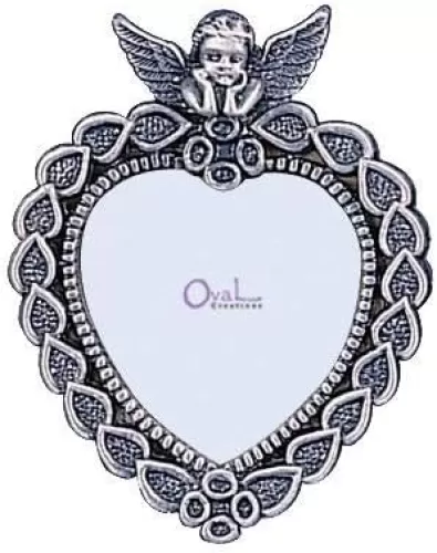 Mini Angel with Heart Picture Frame, 1.5" x 1.5"