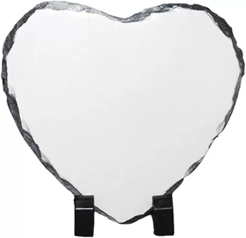 MR.R Heart Rock Slate Photo Plaque Picture Frame, Customized Photo Frame Novelty for Wedding, Birthday, Baby Birth, 5.95.9 inch