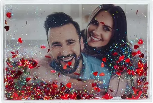 Neil Enterprises Inc. 4" x 6" Heart Glitter Photo Snow Picture Frame