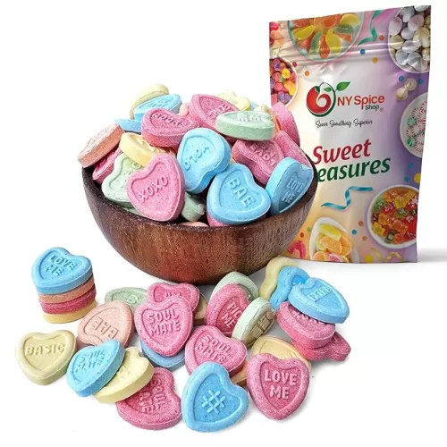 NY Spice Shop Conversation Hearts Candy - 1 Pound Conversation Hearts Shaped Candy Bulk - Sweet Tarts for Goodie Bags - Candy Variety Pack