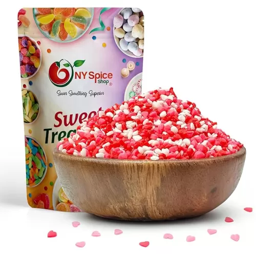 NY Spice Shop Multicolored Heart Sprinkles - 1 Pound Heart Shaped Sprinkles Edible Gifts - Candy Hearts Sprinkles – Red Candy Hearts for Grinch Cookies