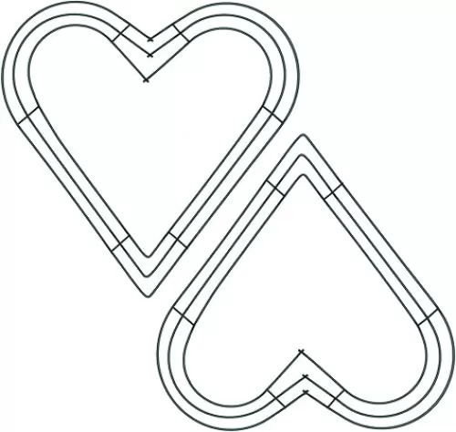 Pack of 2 Heart Shaped Wire Wreath Frame 12 Inches Dark Green Metal Wreath Frame for DIY, Floral Decorations on Weddings, Proposal, Greeting Party, Celebrations