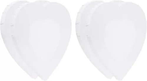 PATIKIL 4 Pack 8x8 Inch Heart Shape Wood Frame Stretched Blank Art Board Panels for Acrylic, Oil, Tempera Painting, White