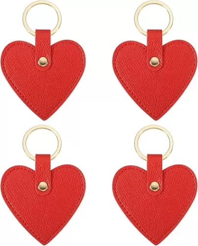 Patikil Heart Leather Keychain - Cute Valentine