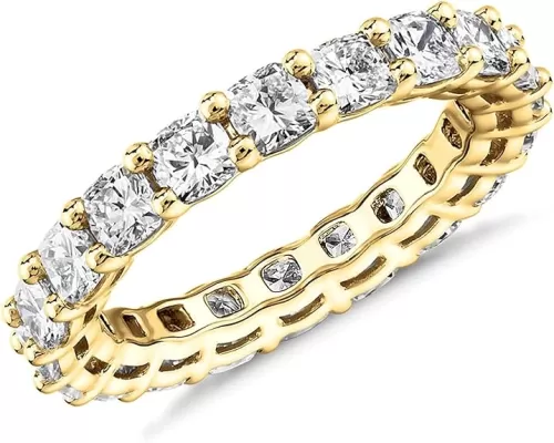 PAVOI 14K Gold Plated Rings with Cubic Zirconia Love - 4mm Stackable for Women - Gold Rings