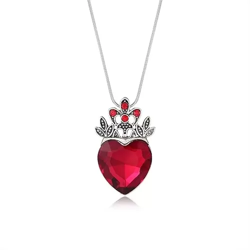 Queen of Hearts Evie Necklace Red Heart Fashion Jewelry Halloween Christmas Birthday Gift for Her
