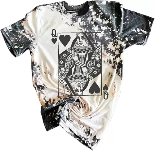 Queen of Hearts T-Shirt for Women Funny Vintage Graphic Tees Cool Cute Queen Tee Casual Short Sleeve Tops Shirts