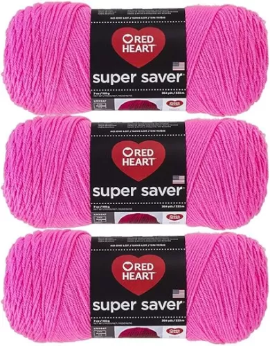 Red Heart Bulk Buyuper Saver Yarn (3-Pack) Pretty n Pink E300-722