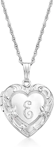 Ross-Simons Sterling Silver Personalized Heart Locket Necklace