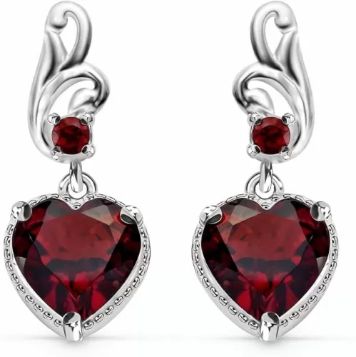 Shop LC Gemstones Heart 925 Sterling Silver Drop Dangle Earrings for Women Birthday Gifts for Women