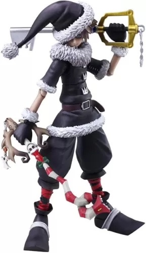 Square Enix XKHBAZZZ01 Bring Arts - Kingdom Hearts II Sora Christmas Town Version Action Figure, Multicolor, 15cm
