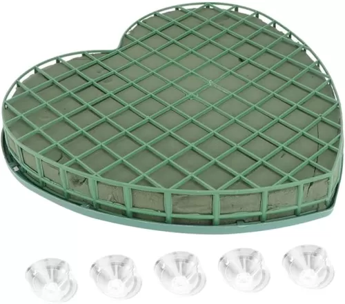 STOBOK 1 Set Arrangement Mud Florist Sponge Floral Bricks Holiday Party Supplies Mud for Florist Wedding Floral Foam Block Wedding Car Floral Mud Tray Plastic Colorful Heart