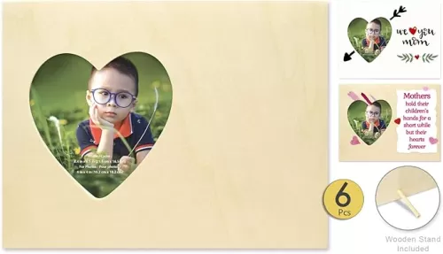 Unfinished Wood Frames 6 Pk Valentines Crafts for Kids Valentine Crafts Natural Wood Frame DIY Picture Frame Wood Crafts to Paint Heart Crafts Picture Frame Craft Picture Frames DIY Frame Kit