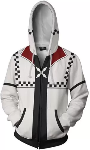 Unisex Game Kingdom 3D Sweatshirt Hearts Sora Riku Kairi Cosplay Zipper Hoodies Casual Jacket Outfit