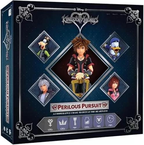 USAOPOLY Kingdom Hearts Perilous Pursuit Board Game | Play As Sora, Donald, Goofy, Kairi, and Riku | Dice Game Based on Kingdom Hearts Video Game Series | Officially Licensed Disney Game