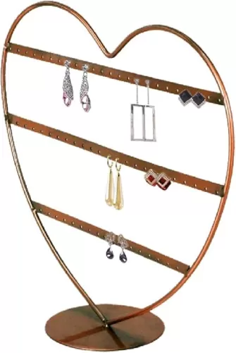 Variety Style Antique Jewelry Storage and Holder Display - Countertop Jewelry Display, Great House Decoration Jewelry Storage. Perfect Displays Holder for Retail Shop, (Heart Shaped Copper)