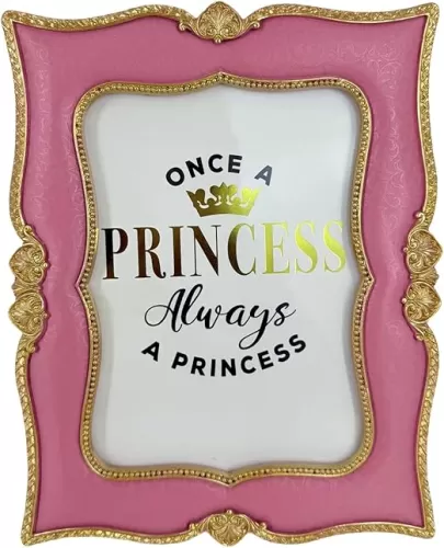 Vintage Gold Photo Frame 5 x 7 Inch Ornate Antique Rose Picture Frames 5x7 with Golden Heart Trims for Tabletop Wall, Horizontal or Vertical Display (Rosy)