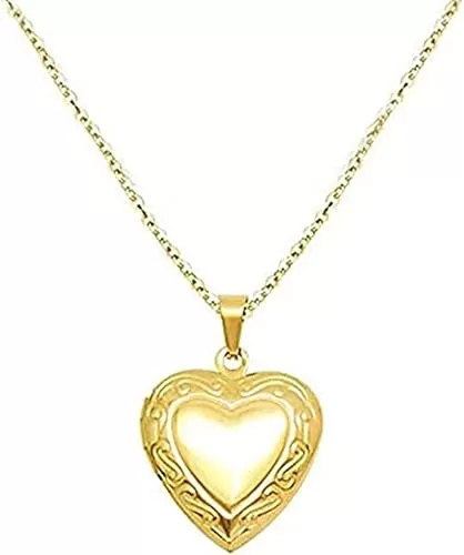 Womens Locket Necklace 18K Gold Photo Necklace Heart Necklace Gold Locket Necklaces for Women 1