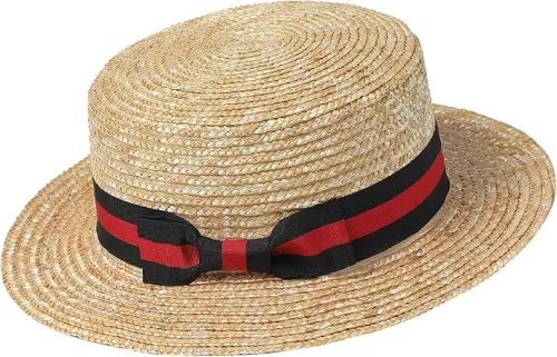 BABYOND Mens Brim Boater Hat Gatsby Straw Panama Hat Fedora Summer Beach Sun Hat 20s Costume Accessories