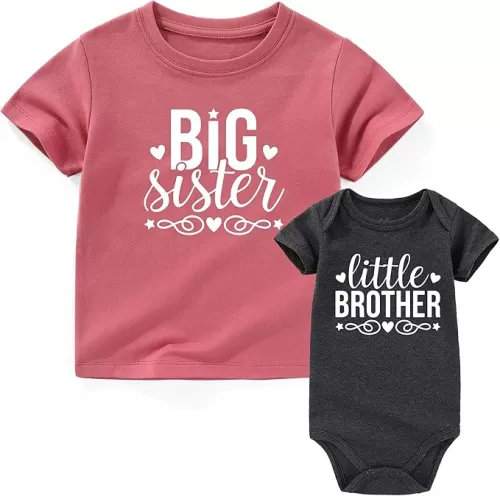 big sister little brother outfits matching toddler shirt lil bro newborn outfit Baby Clothes