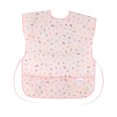 Bumkins Disney Short Sleeve Smock, Toddler Reusable Waterproof Bib for Girls and Boys 3-7 Years, Junior Childrens, Kids Paint Apron, Arts, Crafts, Play with Pocket, Soft Fabric, Princess Magic Pink