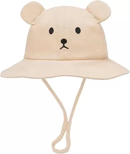 FURTALK Baby Toddler Sun Hat Wide Brim Baby Bucket Hats with Bear Ears Infant Beach Hat