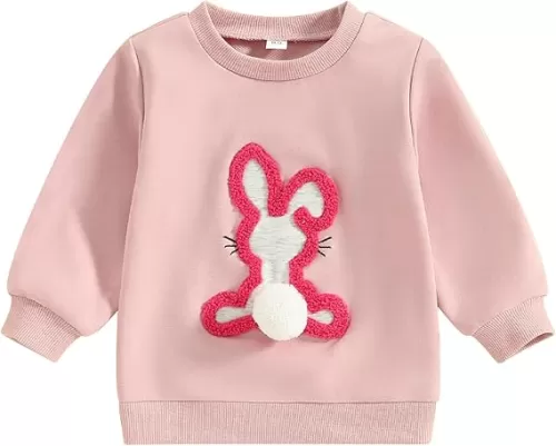 Kayotuas Toddler Girl Valentines Shirt Fuzzy Embroidered Letters Heart Sweatshirt Long Sleeve Crewneck Pullover Sweater Tops