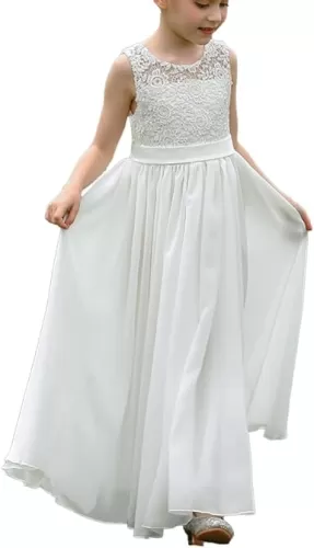 Lace Appliques Dresses for Girls Sleeveless Wedding Guest Ball Gown Cocktail Formal Long Dresses Mermaid