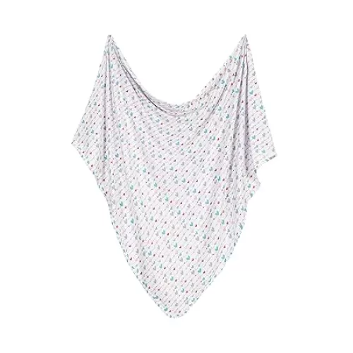 Lars & Lola Cotton Swaddle Blanket, Connected Hearts, Soft Baby Blanket, Unisex, One Size, 31.5 x 31.5 inches, Multicolor, Breathable, Machine Washable