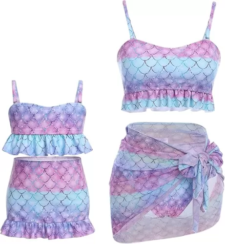 Mommy and Me Swimsuits Matching Bikinis for Mom and Daughter Family Cow Swimsuits Matching Set Mother Daughter Bathing Suits