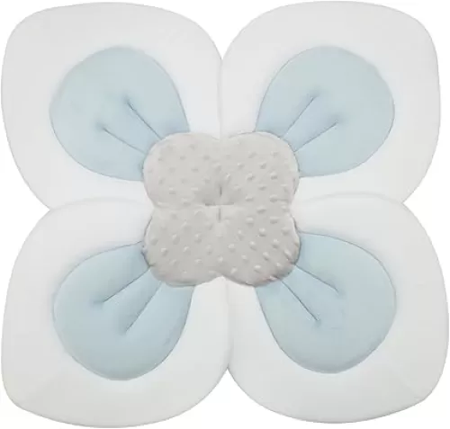 PandaEar Baby Lotus Bath Flower Pad for Infant Newborn| Soft Baby Flower Bath Petals for Sink Bathtub Essentials Shower Gift (Blue)