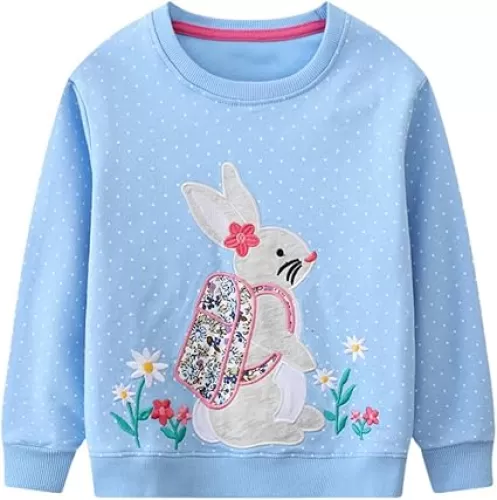 Toddler Girl Boy Sweatshirts Easter Crewneck Long Sleeve Pullover Cotton Graphic Top Sweater Shirts