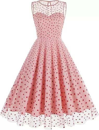 Tulle Embroidery Floral Dress for Women Flutter Sleeve Flower Embroidered Tulle Prom Dress Summer Wedding Tea Party Dress