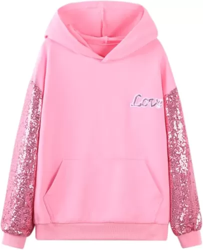 WELAKEN Print Sweatshirt for Girls Toddler & Kids II Big Girl's Pullover Hoodies