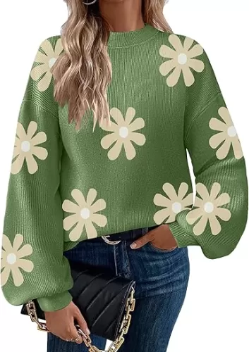 Zeagoo Sweaters for Women Fall Fashion 2025 Trendy Long Sleeve Turtleneck Pullover Lantern Knit Sweater Tops